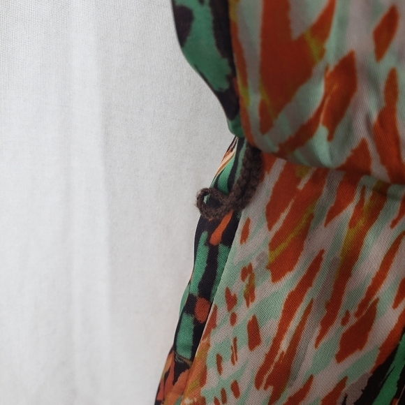 Gabby Skye Orange Multicolored Short Sleeve Round Neck Dress Sz 12 - Picture 8 of 12